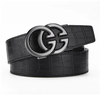 Cheekkiss Cow Leather Belts Men's Gunmetal, Gold 3.5cm