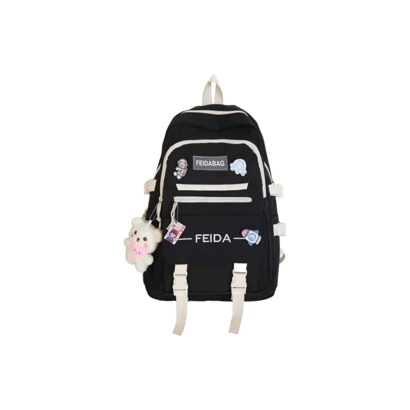 Tonlion Nylon Backpack Regular Unisex White/Black-3