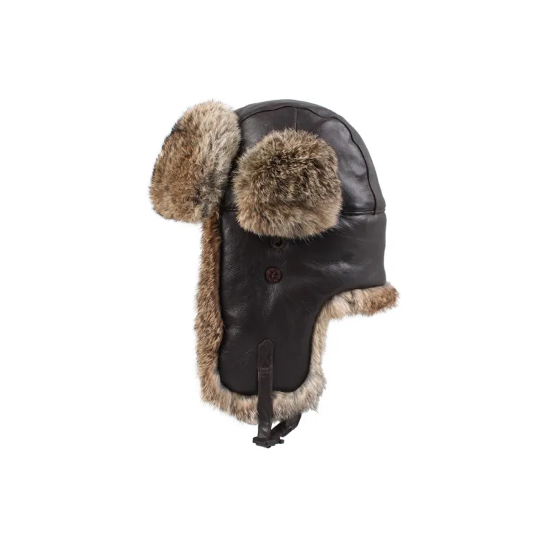 KENMONT Goat Leather Trapper Hats Men's-5