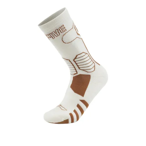 LiNing Badfive Mid Calf Socks Unisex 1 Pack Ecru/Mandarin Duck Beige