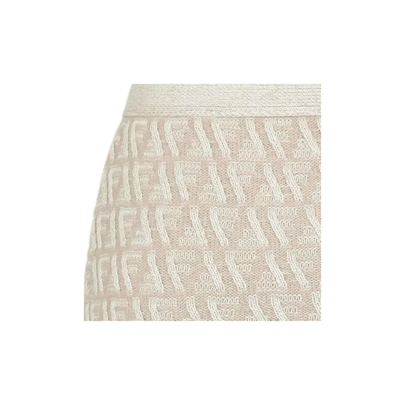 FENDI Logo Intarsia Knit Skirt-3