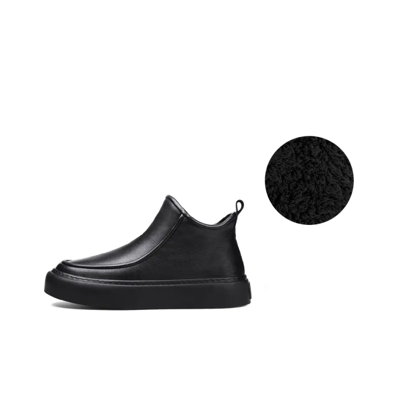 CVOJOO Ankle Boots Low Heel Men's Black-8