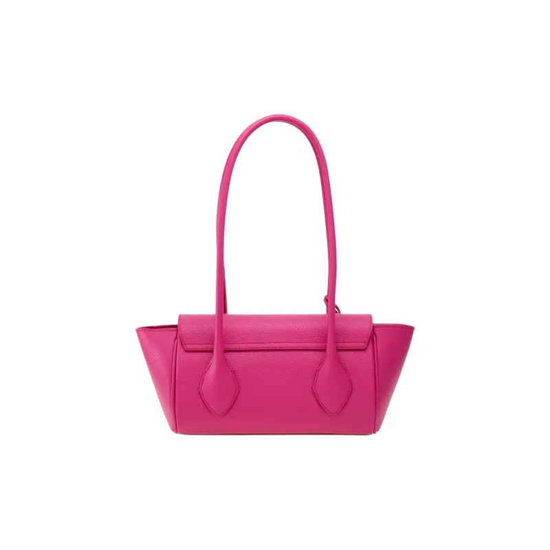 FERRAGAMO Textured Cow Leather Tote Bag Shopping Bag Shoulder Bags Small Size Women's Cherry Red-2