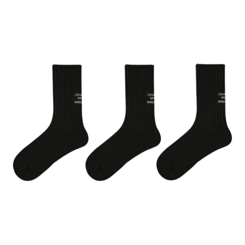 Vine Color Mid Calf Socks Unisex 3 Pack-6
