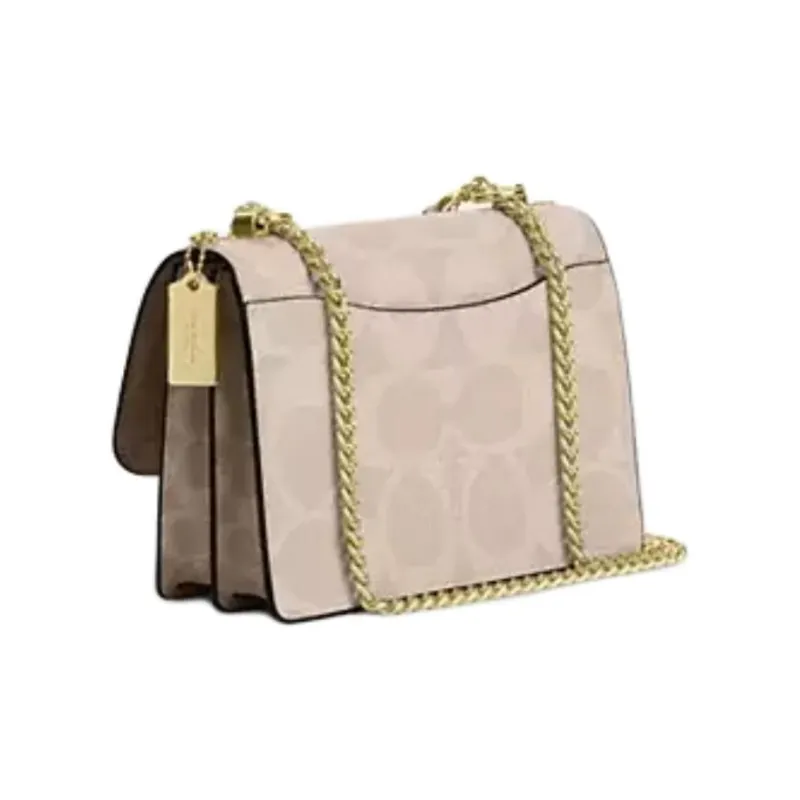 COACH Coated Canvas Shoulder Bag Trumpets Women's Sand & Tan-1