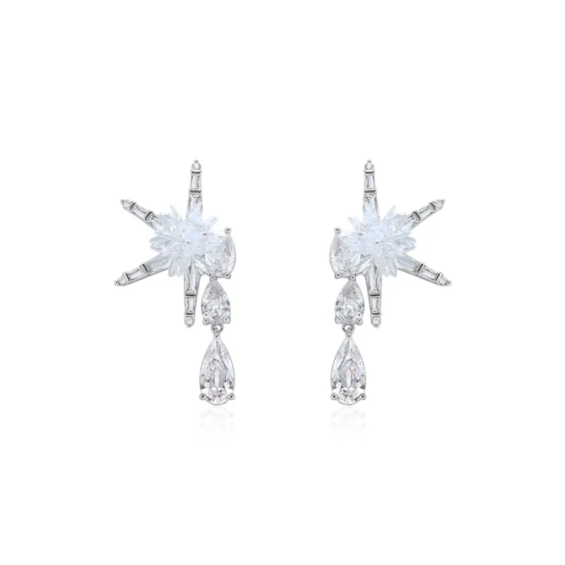 BOONEE ALUS White Gold Plated Copper Earrings Women's-1