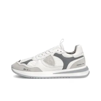 PHILIPPE MODEL Low Top Running Shoes Men's White Gray