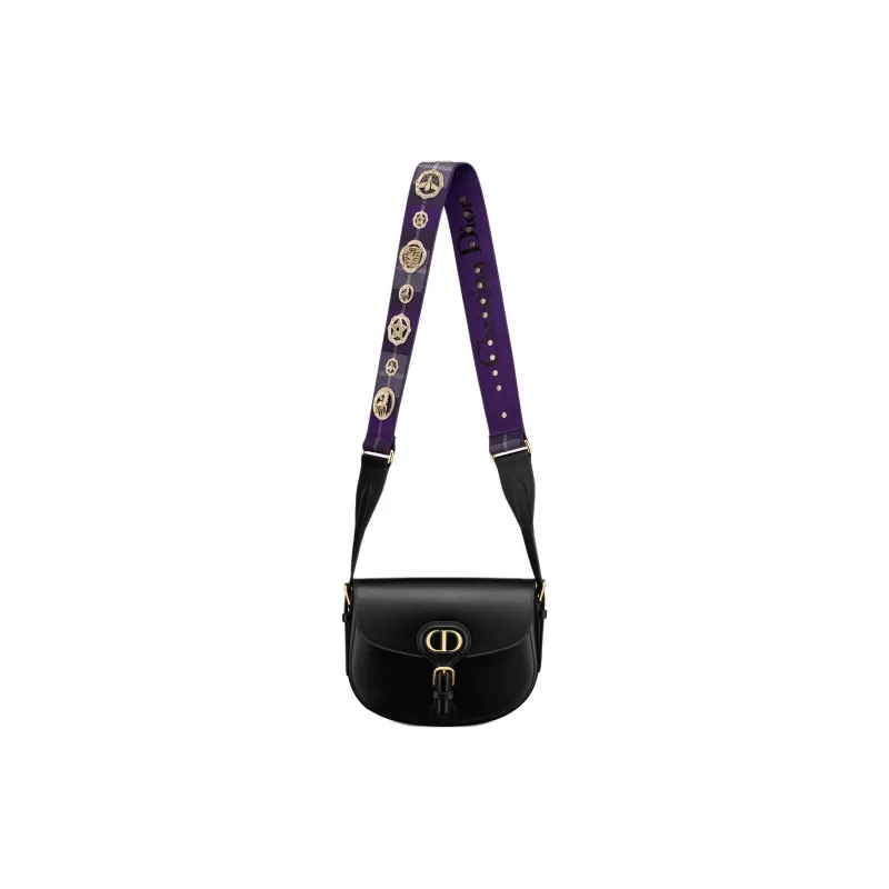 DIOR Bobby Calfskin Crossbody Bag Shoulder Bag Medium Size Women's Black-4