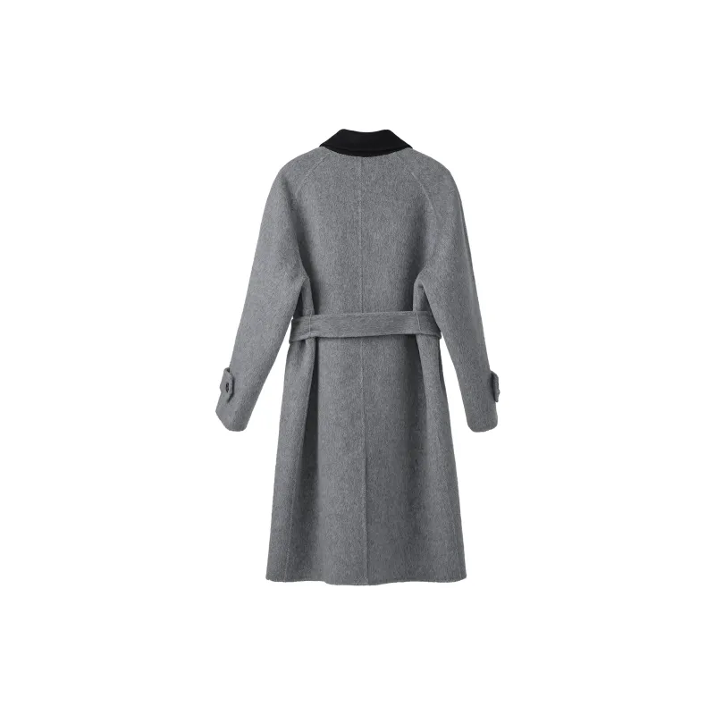 Fstudio Korean Advanced Pure Wool Long Coat Women's Gray-1