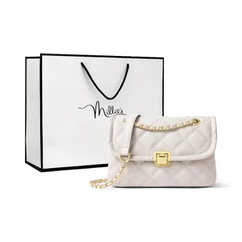 MILLIE'S Cow Leather Crossbody Bag Shoulder Bag Regular Women's Ecru/Black