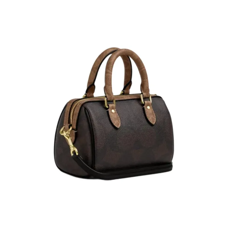 COACH Rowan Leather Shoulder Bag, Crossbody Bag, Handbag Mini Women's Tan-1