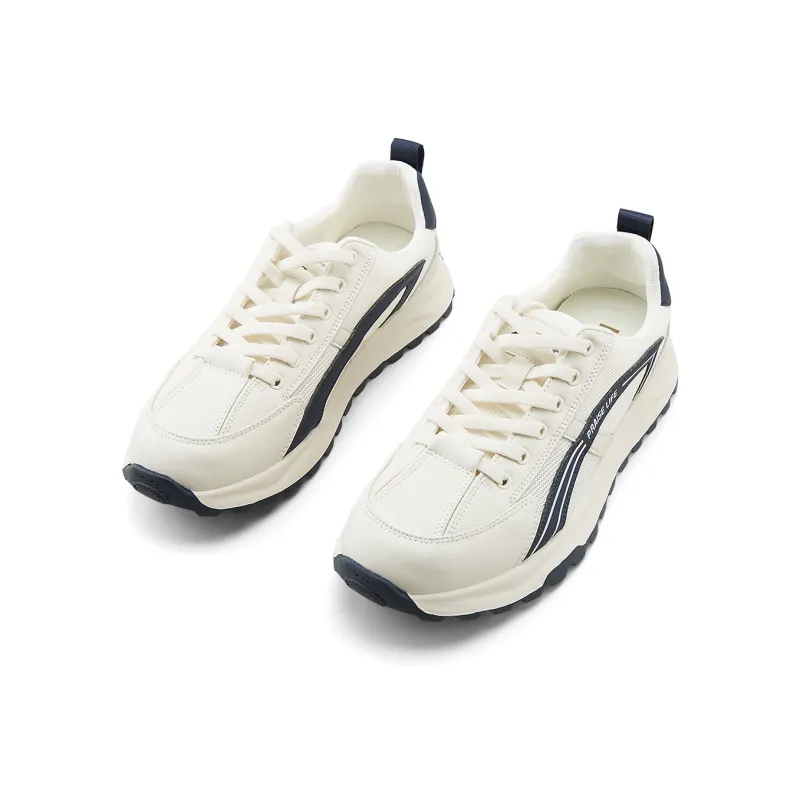 HLA Round Tip Lace-Up Rubber Sole Wear-Resistant Sports Casual Shoes-1