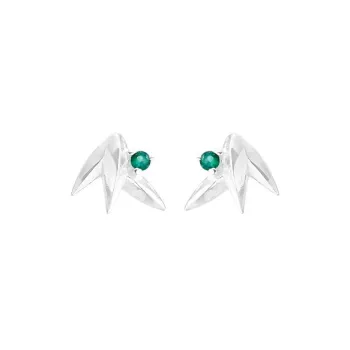 CARAT'S DIARY S999 Fine Silver Stud Earrings Women's
