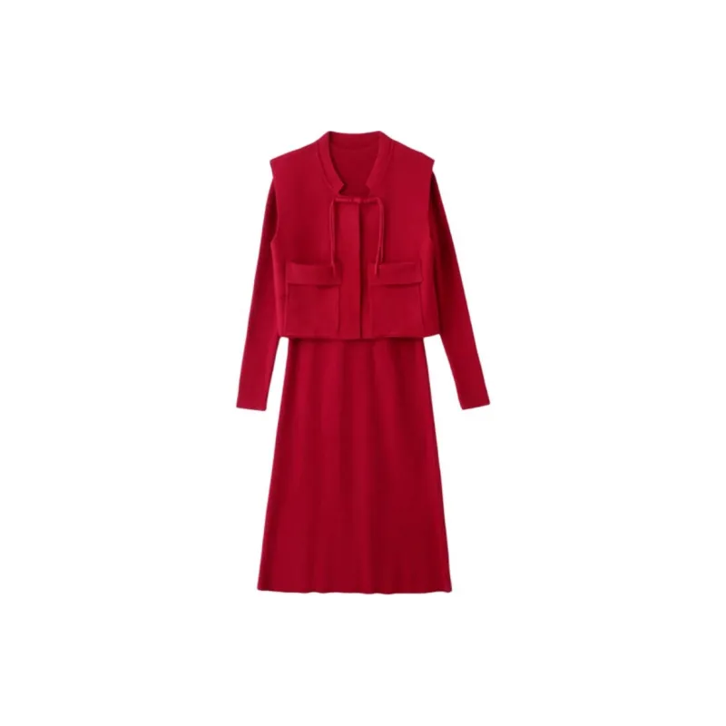 Yi Mengyuan Skirt Set Women's China Red-0
