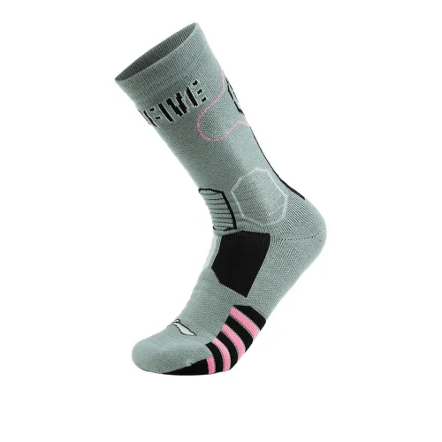 LiNing Badfive Mid-Calf Socks Unisex 1 Pack Gray Foam Green/Black/Fluorescent Numbers Pink