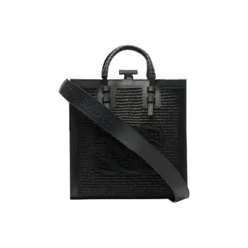 Casadei Baurivage Woven Top Handle Bag