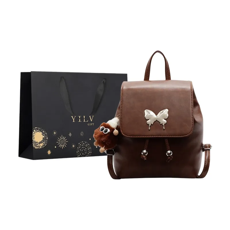 Yi Brigade PU Backpack Regular Women's Black/White/Coffee/Brown-10