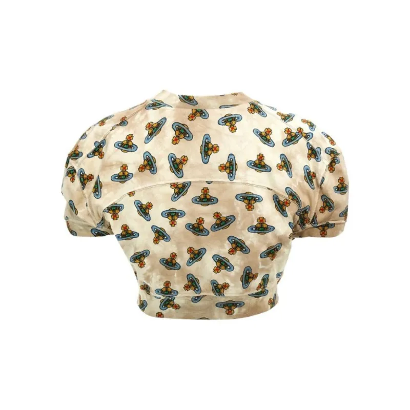 Vivienne Westwood Allover Orb Printed Cropped Football T Shirt-1