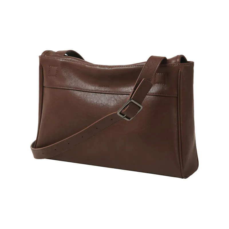 Miao Di Vegetable Tanned Top Grain Cow Leather Shoulder Bag Crossbody Bag Regular Women's Vintage Brown-6