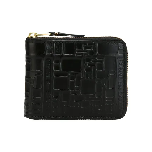 CDG Cow Leather Wallet Unisex Gray White
