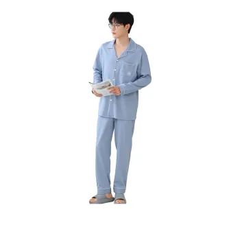 MIIOW Pajama Set Men's Propylene Blue