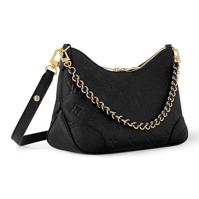LOUIS VUITTON Boulogne Leather Shoulder Bag Women's Black-1