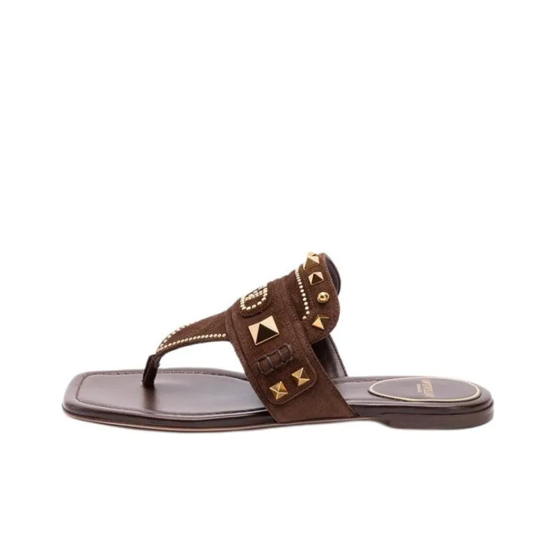 Valentino Garavani Rockstud Slip On Thong Sandals Women's-0