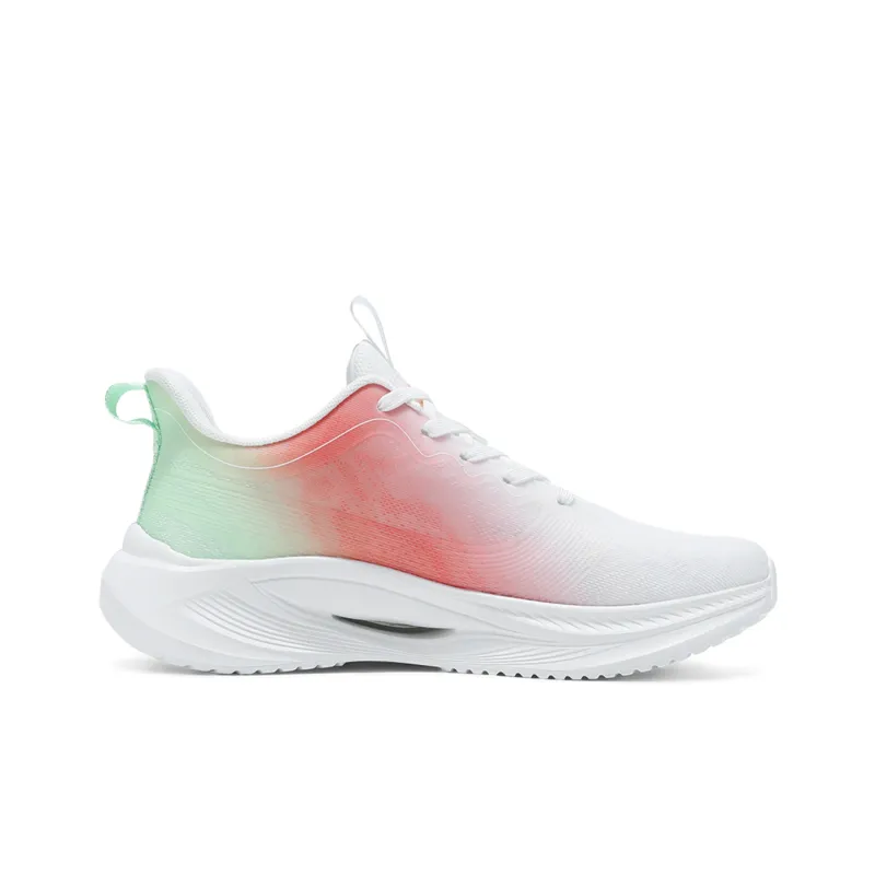 Warrior Lightweight Rebound Low Top Casual Training Sprint Running Shoes Men's White Green Orange-1