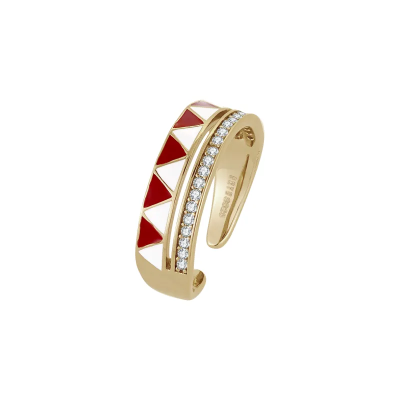 ERYU S925 Silver Rings Women's Coffee Gold-0