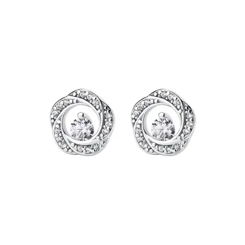 SHARK BABY S999 Fine Silver Stud Earrings Women's