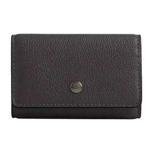 COACH Leather Key Pouch Unisex Graphite