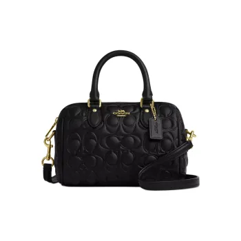 COACH Leather Handbag Mini Women's Black