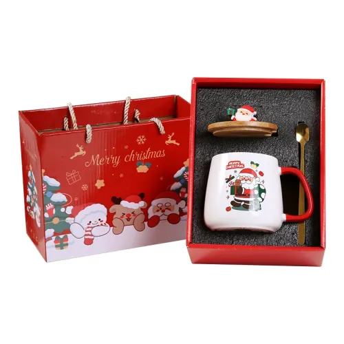 Toureba Mug High-Value Coffee Cup Ceramic White 400ml Student Gift Box Set
