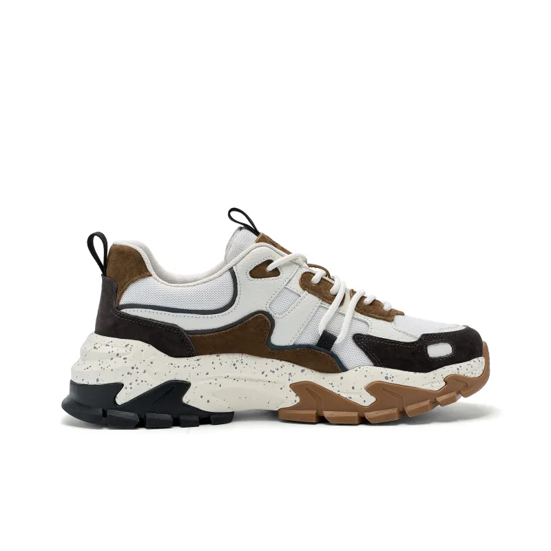 JEEP SPIRIT Cushioning Anti Slip Wear Resistant Breathability Low Top Chunky Sneakers Men's Brown-1