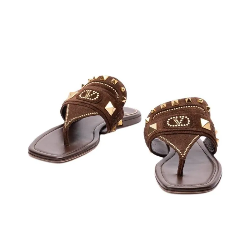 Valentino Garavani Rockstud Slip On Thong Sandals Women's-1