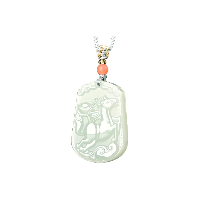 KUNYUYAO Hetian Jade Pendants Pale Greenish White Jade Unisex-36