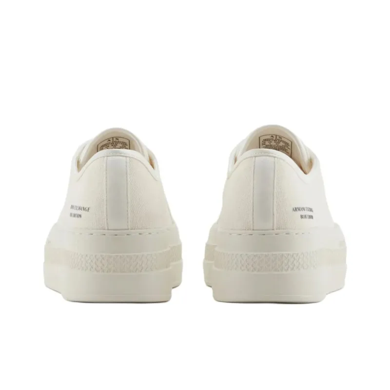ARMANI EXCHANGEAE Low Top Canvas Shoes Women's White-4