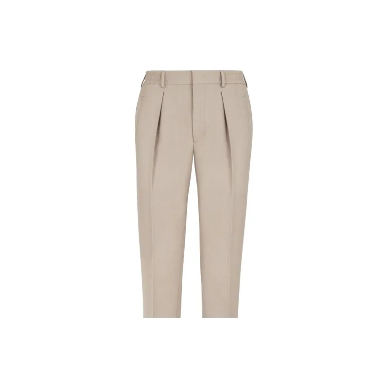 FENDI Pleat Detailed Straight Leg Trousers-4