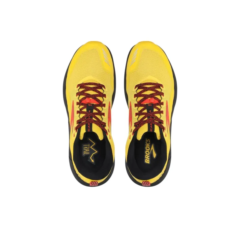 Brooks Cascadia 16 Anti Slip Wear Resistant Low Top Running Shoes Men's Yellow Black-3