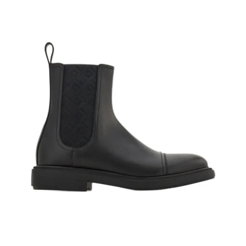 FERRAGAMO Short Chelsea Boots Men's Black-1