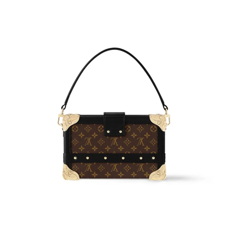 LOUIS VUITTON PETITE MALLE Monogram Canvas Shoulder Bag Trumpets Women's Brown-2