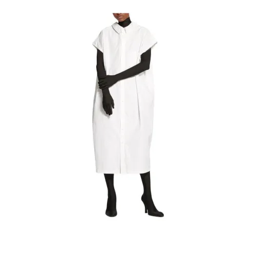 Balenciaga SS22 Short-Sleeved Dresses Loose Fit Style Women's White