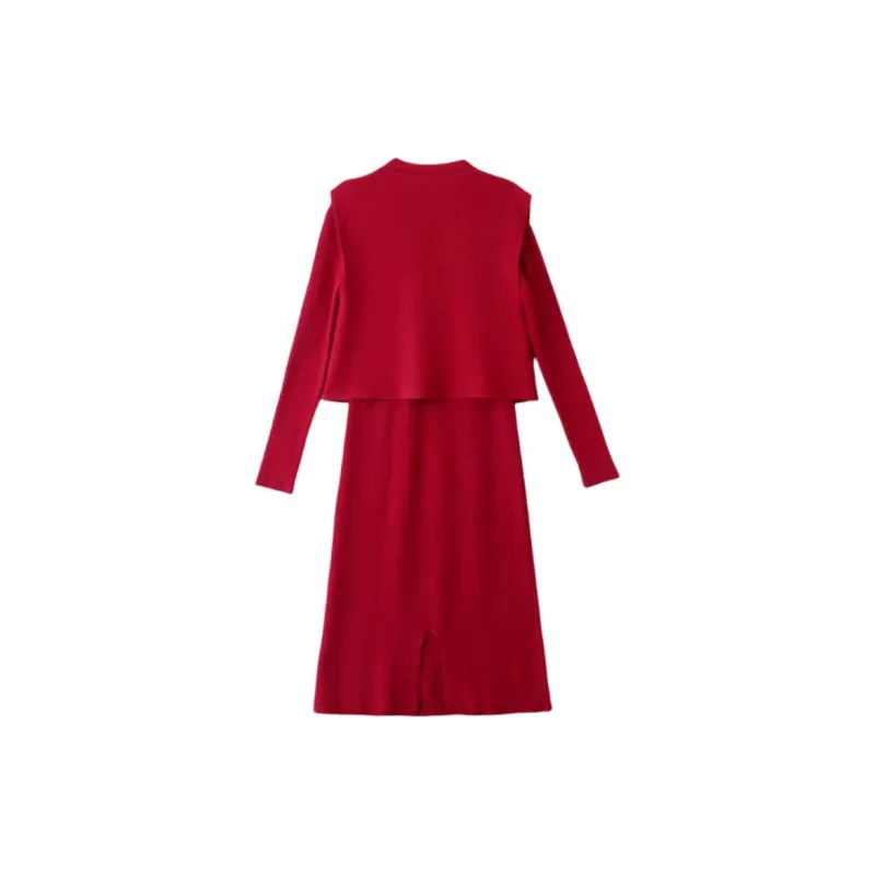 Yi Mengyuan Skirt Set Women's China Red-1