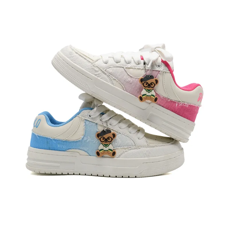 Teddy Bear Collection Slip Resistant, Abrasion Resistant, And Balanced Low Top Skateboard Shoes Unisex-2