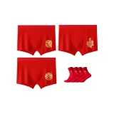 Golden Dragon Brings Blessing+Dragon Soars with Thunder+Double Dragon Bestows Blessing+2 Pack Prosperity Socks