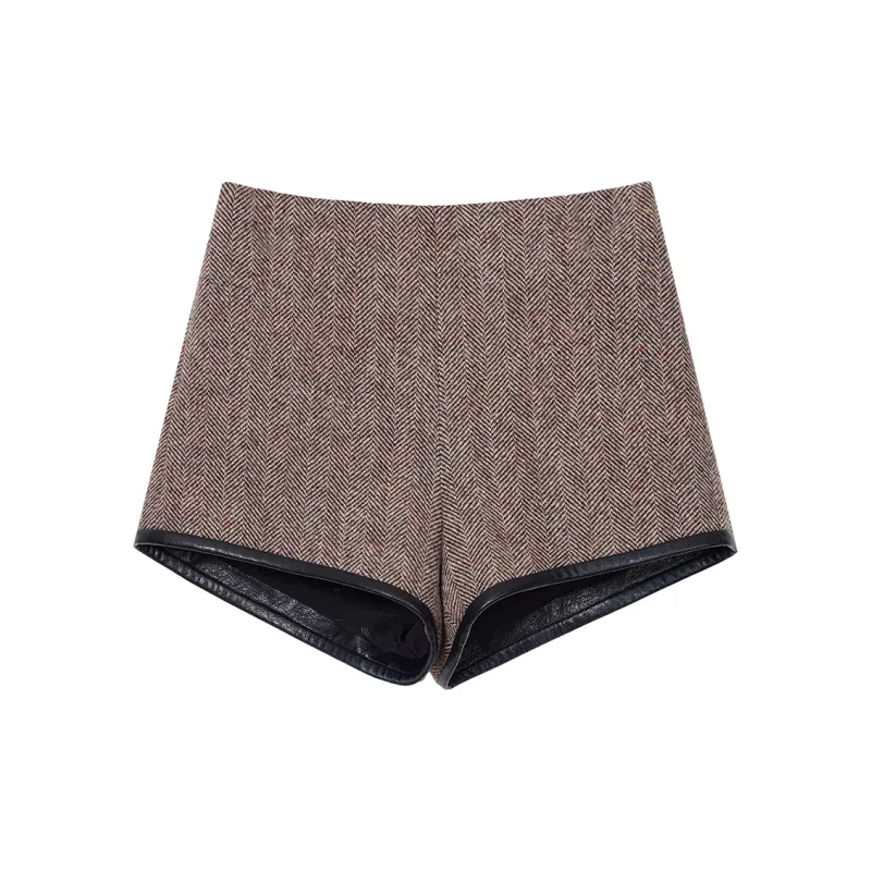 NancyCavally Casual Shorts Women's Coffee-1