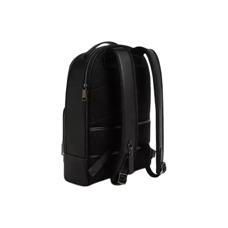COACH Smooth Calf Leather Backpack Tubas Men's Black-1