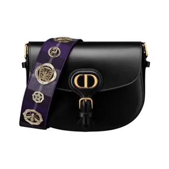 DIOR Bobby Calfskin Crossbody Bag Shoulder Bag Medium Size Women's Black