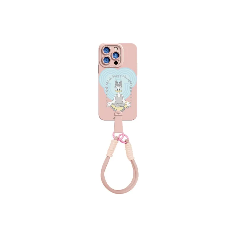 Disney Silicone Material Cute With Lanyard Phone Cases Compatible With Apple 16 Pro Max/15 Pro/15 Plus/14 Pro/13/12/11-12