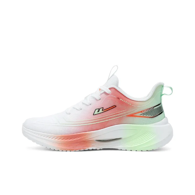 Warrior Lightweight Rebound Low Top Casual Training Sprint Running Shoes Men's White Green Orange-0